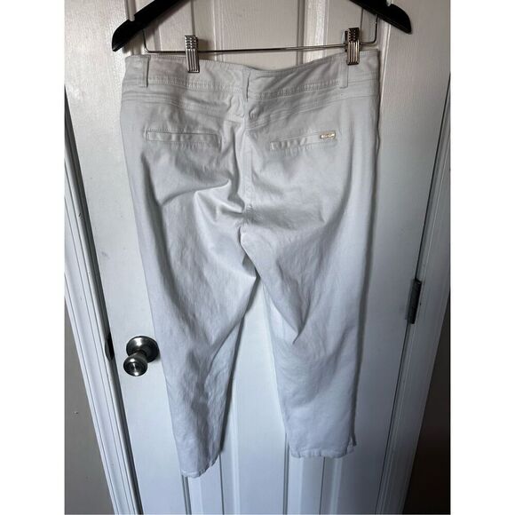 Cache white ankle pants size 8 stretchy jean dress pants - Picture 3 of 5